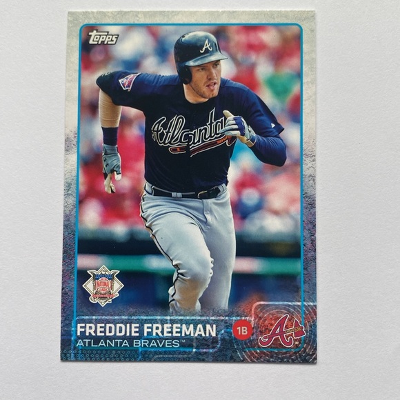2015 Topps Freddie Freeman Baseball Card #73 and NL-4 - Picture 3 of 4